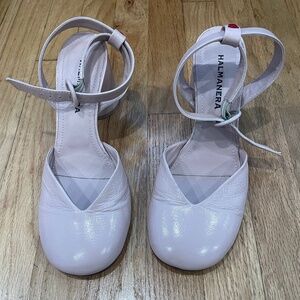 Halmanera blush pink heels